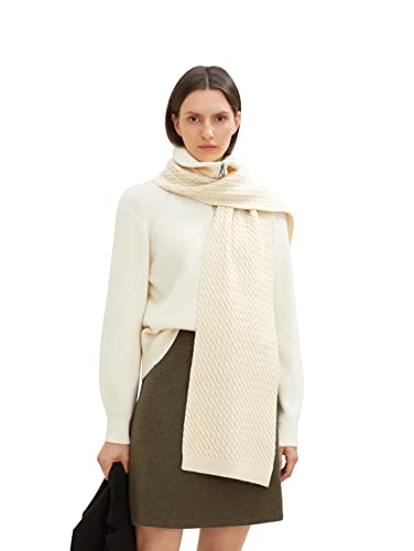 TOM TAILOR Damen Basic Strickschal 1032649, 28130 - Soft Buttercream, ONESIZE von TOM TAILOR