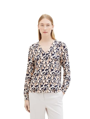 TOM TAILOR Damen Basic T-Shirt Bluse mit Print, 34765 - Coral Cut Floral Design, L TOM TAILOR Damen Basic T-Shirt Bluse mit Print, 34765 - Coral Cut Floral Design, L von TOM TAILOR
