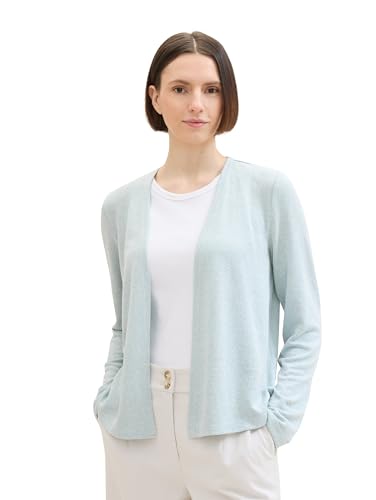 TOM TAILOR Damen Basic T-Shirt Cardigan, dusty mint blue, L von TOM TAILOR