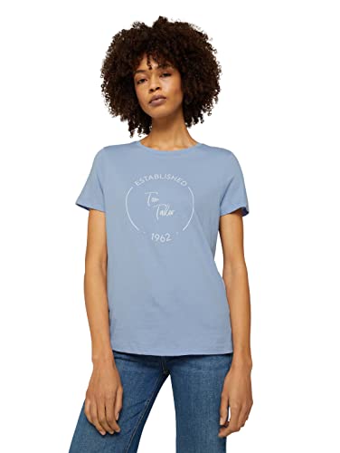 TOM TAILOR Damen Basic T-Shirt mit Print 1032050, 11486 - Brunnera Blue, XS TOM TAILOR Damen Basic T-Shirt mit Print 1032050, 11486 - Brunnera Blue, XS von TOM TAILOR