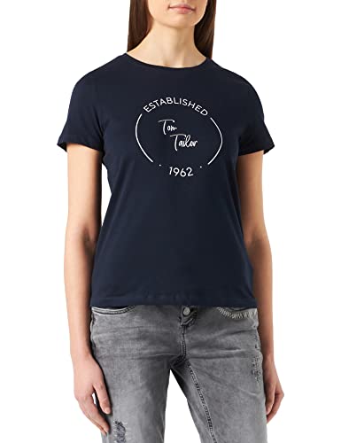 TOM TAILOR Damen Basic T-Shirt mit Print 1032050, 10668 - Sky Captain Blue, XS TOM TAILOR Damen Basic T-Shirt mit Print 1032050, 10668 - Sky Captain Blue, XS von TOM TAILOR