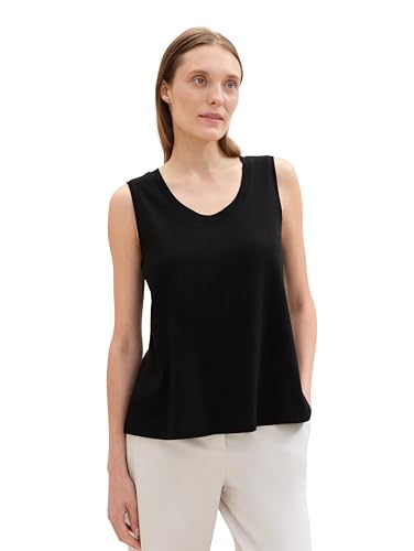 TOM TAILOR Damen Basic Tanktop, deep black, L von TOM TAILOR