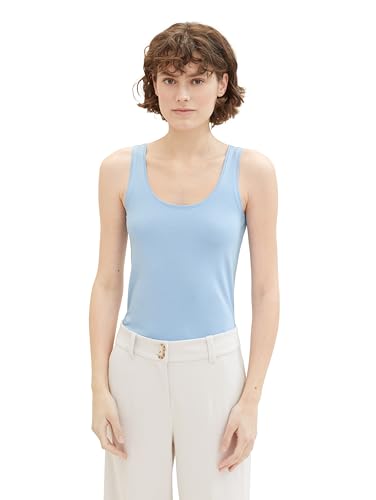 TOM TAILOR Damen Basic Top, 34587 - Light Fjord Blue, XXXL von TOM TAILOR