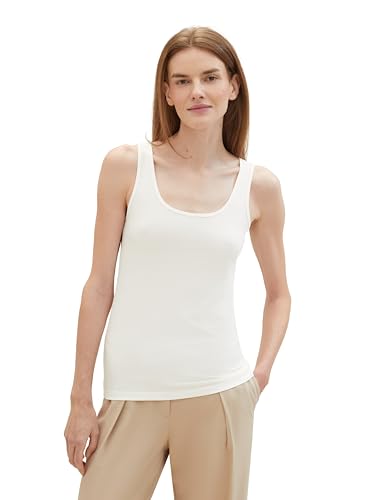 TOM TAILOR Damen Basic Top , Whisper White, XL von TOM TAILOR