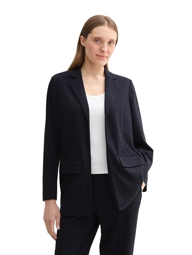TOM TAILOR Damen Blazer aus fliessendem Material,10668 - Sky Captain Blue, L von TOM TAILOR