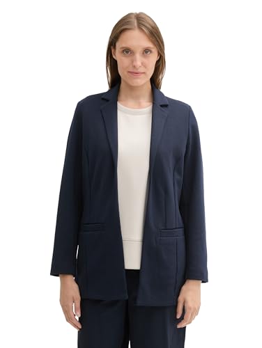 TOM TAILOR Damen Blazer mit Knopfleiste, 10668 - Sky Captain Blue, L von TOM TAILOR