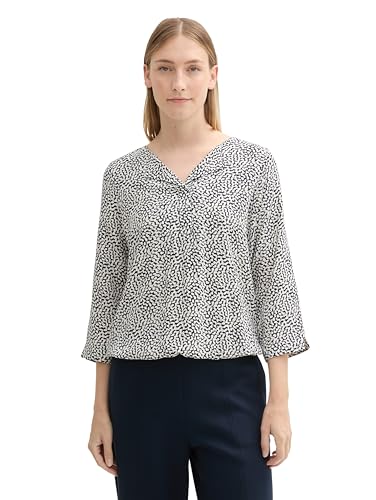 TOM TAILOR Damen Bluse mit Muster, 35891 - Organic Navy Dot Design, 32 von TOM TAILOR