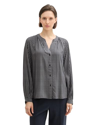 TOM TAILOR Damen Bluse mit Muster aus Viskose, 36288 - Printed Vichy Check Design, 36 von TOM TAILOR