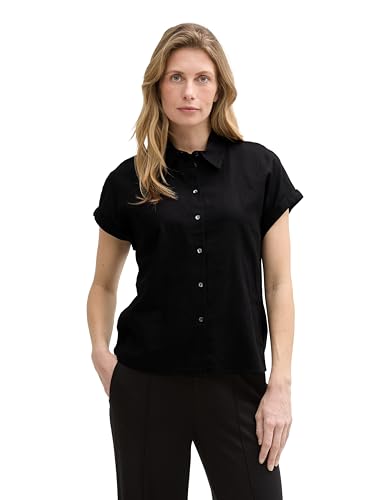 TOM TAILOR Damen 1046207 Bluse, 14482-Deep Black, 38 von TOM TAILOR