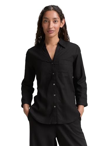 TOM TAILOR Damen 1046197 Bluse, 14482-Deep Black, 40 von TOM TAILOR