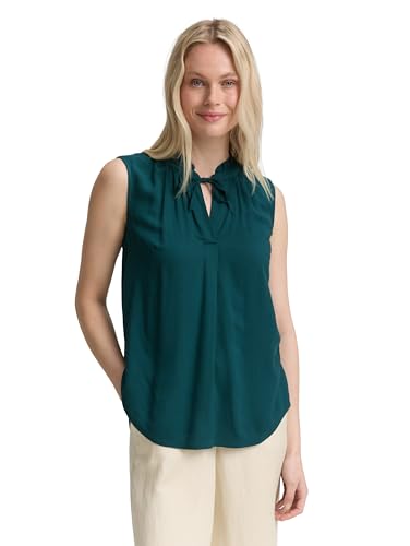 TOM TAILOR Damen 1046214 Bluse, 27528-Dark Teal Green, 46 von TOM TAILOR