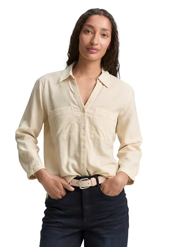 TOM TAILOR Damen 1046197 Bluse, 37762-Champagne, 44 von TOM TAILOR