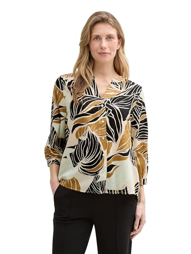 TOM TAILOR Damen 1046204 Bluse, 37999-Neutral Cut Leaves Design, 40 TOM TAILOR Damen 1046204 Bluse, 37999-Neutral Cut Leaves Design, 40 von TOM TAILOR