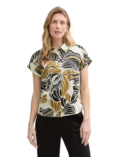 TOM TAILOR Damen 1046207 Bluse, 37999-Neutral Cut Leaves Design, 44 von TOM TAILOR