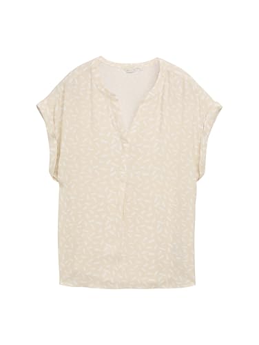 TOM TAILOR Damen 1047210 Bluse, 38313-Champagne Offwhite Minimal, 38 von TOM TAILOR