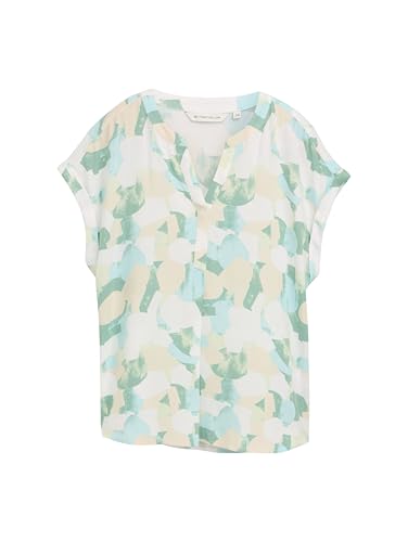 TOM TAILOR Damen 1047210 Bluse, 38315-Green Organic Design, 42 von TOM TAILOR