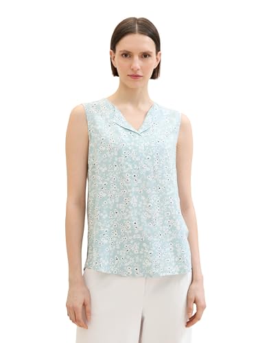 TOM TAILOR Damen Blusen Top mit Muster , blue tiny flower design, 36 von TOM TAILOR