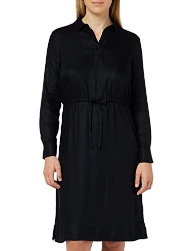 TOM TAILOR Damen Blusenkleid mit Bindegürtel 1034556, 14482 - Deep Black, 38 von TOM TAILOR