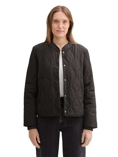 TOM TAILOR Damen Bomberjacke mit Steppung, 14482 - Deep Black, S von TOM TAILOR
