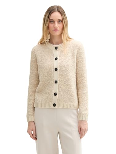 TOM TAILOR Damen Bouclé Cardigan, 33962 - Doeskin Melange, XXL TOM TAILOR Damen Bouclé Cardigan, 33962 - Doeskin Melange, XXL von TOM TAILOR