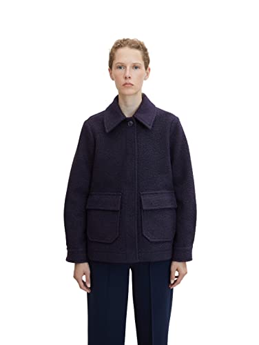 TOM TAILOR Damen Boucle Jacke 1033559, 30025 - Navy Midnight Blue, 3XL von TOM TAILOR