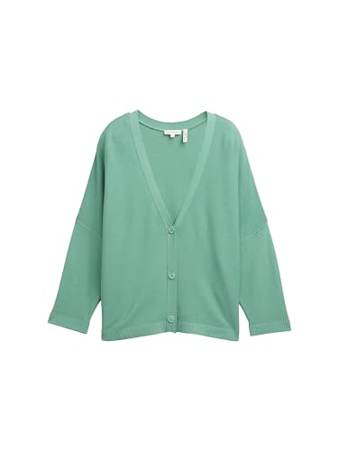 TOM TAILOR Damen 1047078 Cardigan Strickjacke, 13010-Faded Green, L von TOM TAILOR