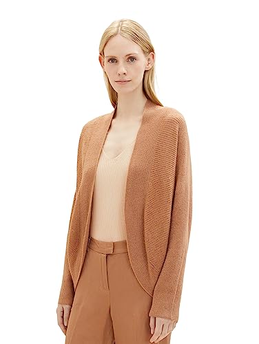 TOM TAILOR Damen 1037743 Basic Cardigan Strickjacke, 32399-blush Mahogany Melange, XL von TOM TAILOR