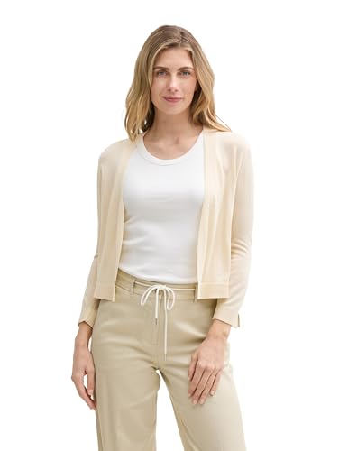 TOM TAILOR Damen 1047077 Cardigan Strickjacke, 37762-Champagne, XXL von TOM TAILOR