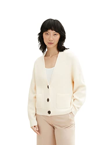 TOM TAILOR Damen Cardigan mit Taschen 1033541, 28130 - Soft Buttercream, XS von TOM TAILOR