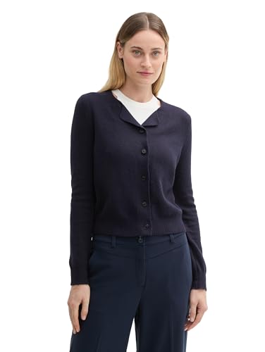 TOM TAILOR Damen Cardigan mit Wollanteil, 10668 - Sky Captain Blue, XXL von TOM TAILOR