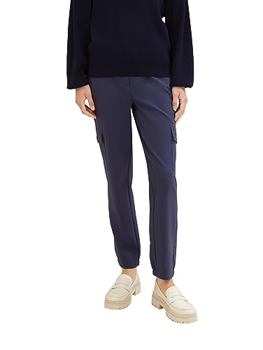 TOM TAILOR Damen Cargo Hose mit Taschen, sky captain blue, 40/28 von TOM TAILOR