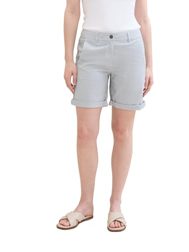 TOM TAILOR Damen Chino Bermuda Shorts , delicate navy white stripe, 46 von TOM TAILOR