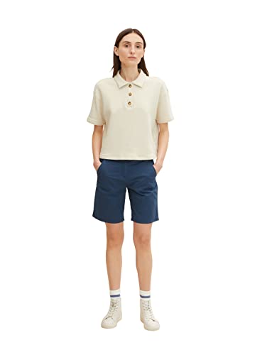 TOM TAILOR Damen Chino Bermuda Shorts mit Gürtel 1031285, 11758 - Midnight Sail, 32 TOM TAILOR Damen Chino Bermuda Shorts mit Gürtel 1031285, 11758 - Midnight Sail, 32 von TOM TAILOR