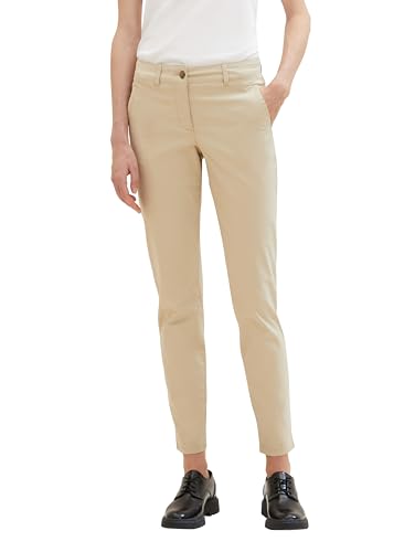 TOM TAILOR Damen Chino Slim Fit Hose, 11485 - Sandy Beige, 40/30 von TOM TAILOR