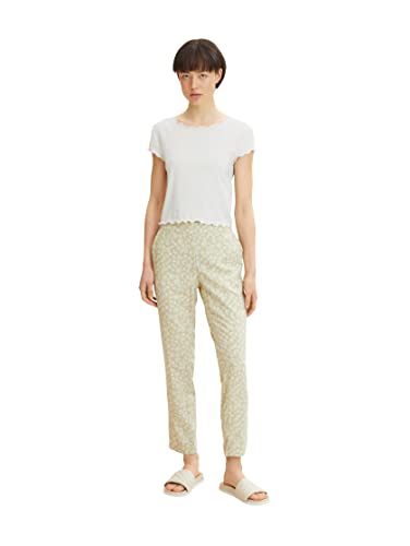 TOM TAILOR Damen Chino Stoffhose 1031276, 29550 - Green Offwhite Leaf Design, 36W / 28L TOM TAILOR Damen Chino Stoffhose 1031276, 29550 - Green Offwhite Leaf Design, 36W / 28L von TOM TAILOR