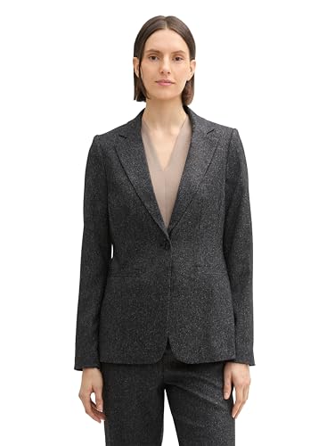 TOM TAILOR Damen Classic Blazer mit Knopfleiste, 36630 - Salt and Pepper Structure, 40 von TOM TAILOR