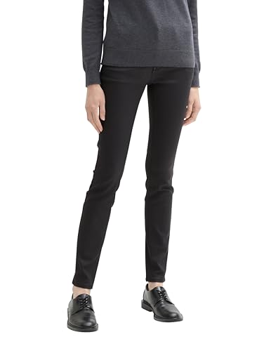 TOM TAILOR Damen Coated Alexa Skinny Jeans in Leder-Optik, 14482 - Deep Black, 31/32 von TOM TAILOR