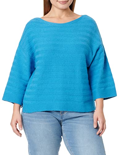 TOM TAILOR Damen Cropped Strickpullover 1032608, 30095 - Sublime Teal Blue, L von TOM TAILOR