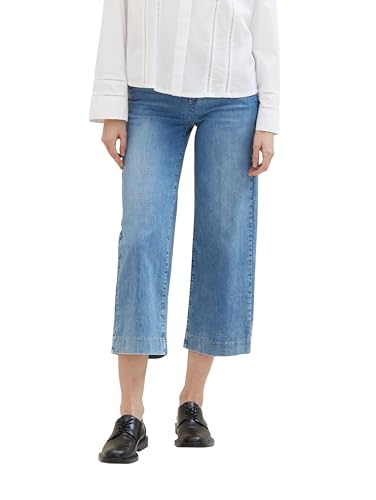 TOM TAILOR Damen Culotte Jeans mit weitem Bein, 10151 - Light Stone Bright Blue Denim, 29/28 von TOM TAILOR