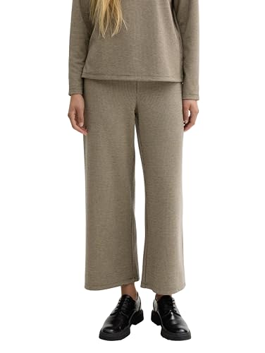 TOM TAILOR Damen Culotte Jersey-Hose, 36987 - Cargo Beige Mini Pepita, 40/28 von TOM TAILOR