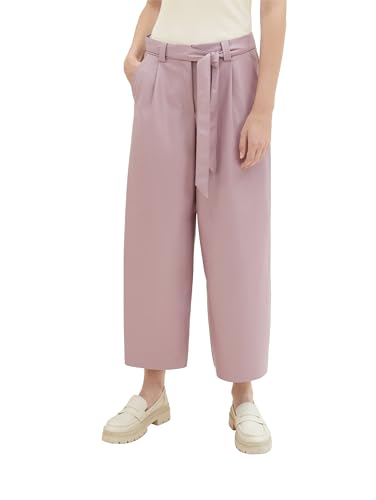 TOM TAILOR Damen Fake-Leder Culotte Hose mit Gürtel, dusty lilac, 38/28 von TOM TAILOR