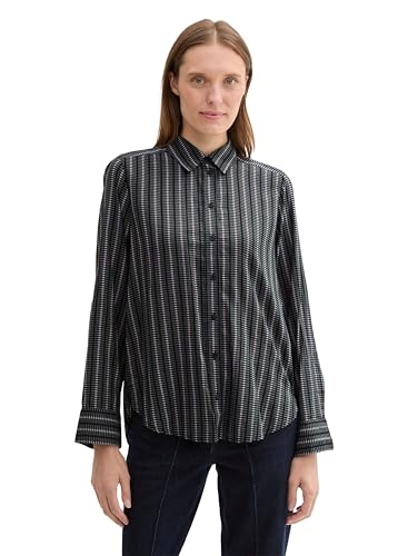 TOM TAILOR Damen Hemdbluse mit Muster, 36552 - Contemporary Navy Check, 44 von TOM TAILOR