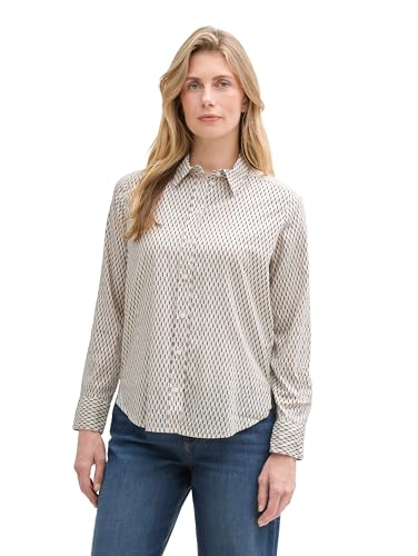 TOM TAILOR Damen Hemdbluse mit Muster, 37690 - Printed Beige Graphic Minimal, 38 TOM TAILOR Damen Hemdbluse mit Muster, 37690 - Printed Beige Graphic Minimal, 38 von TOM TAILOR