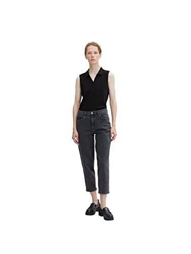 TOM TAILOR Damen High Waist Barrel Mom Jeans 1032662, 10214 - Clean Dark Stone Grey Denim, 28W / 28L von TOM TAILOR