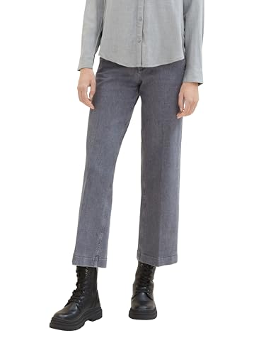 TOM TAILOR Damen High Waist Culotte Jeans mit weitem Bein, grey denim, 25/28 von TOM TAILOR