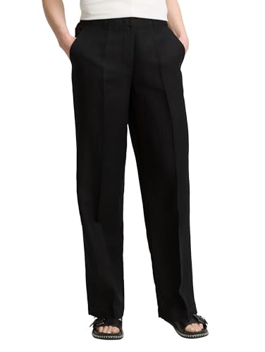TOM TAILOR Damen 1045768 Lea Wide Hose, 14482-Deep Black, 38/30 von TOM TAILOR