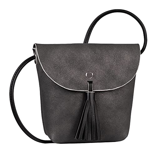 DENIM TOM TAILOR bags Ida Glitter Damen Umhängetasche Umschlagtasche Klein Grau von TOM TAILOR