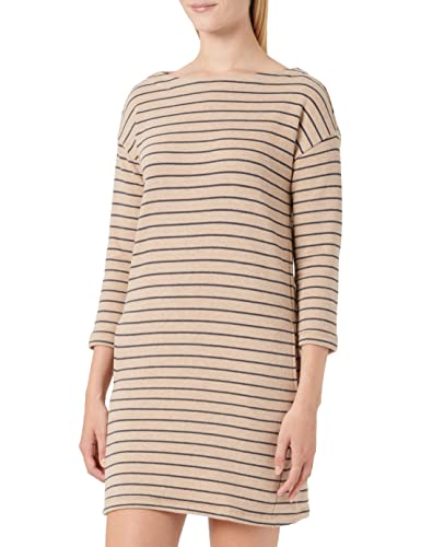 TOM TAILOR Damen Jersey Kleid mit Streifen 1032514, 30157 - Beige Anthracite Stripe, 38 von TOM TAILOR