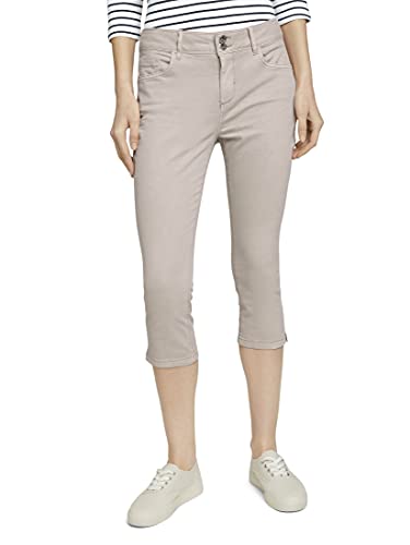 TOM TAILOR Damen Kate Slim Capri Hose 1024919, 12365 - Dusty Beige, 32 TOM TAILOR Damen Kate Slim Capri Hose 1024919, 12365 - Dusty Beige, 32 von TOM TAILOR