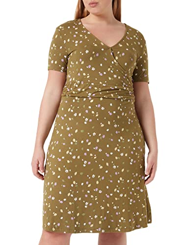 TOM TAILOR Damen Kleid in Wickeloptik 1032059, 29156 - Olive Small Floral Design, 36 von TOM TAILOR